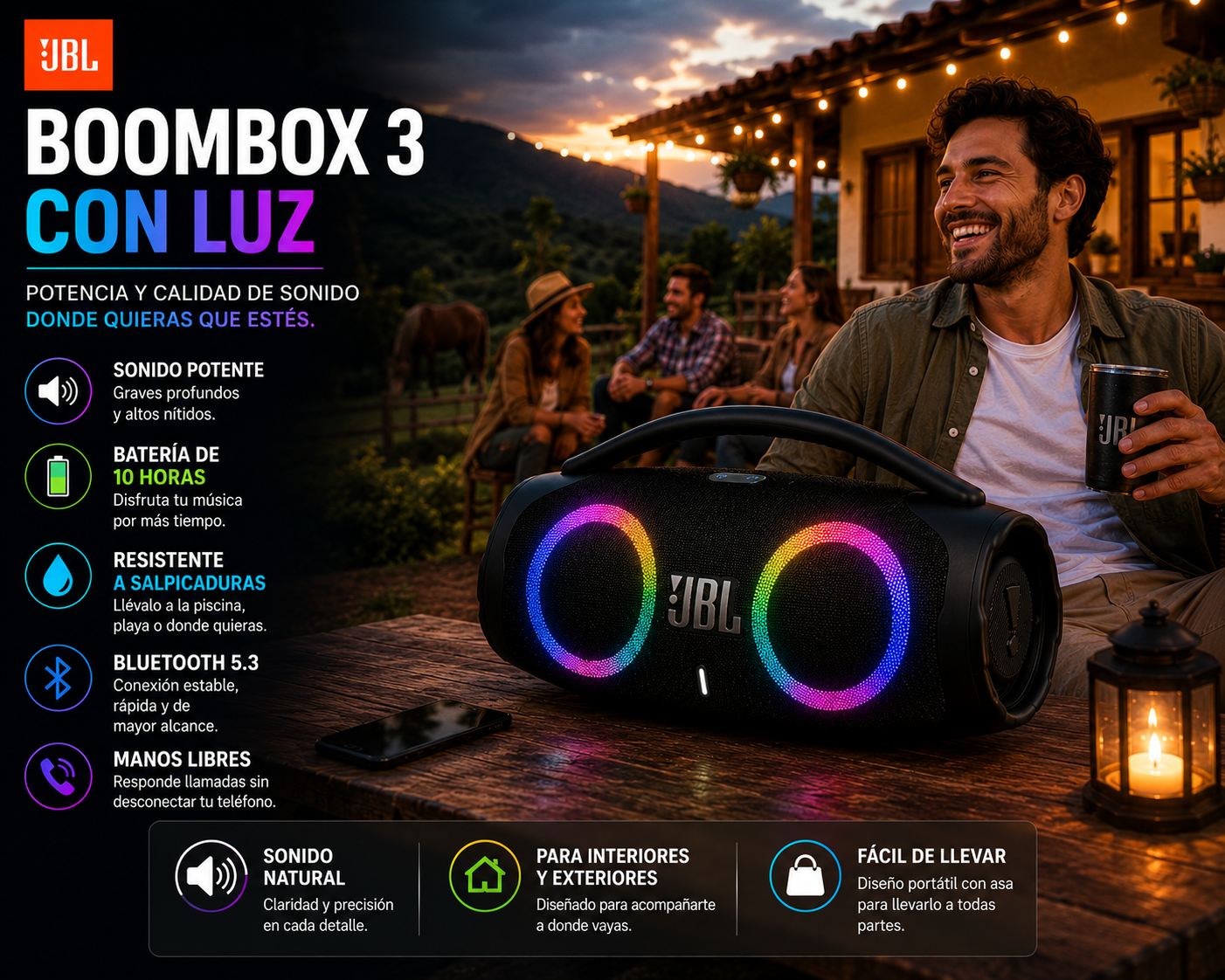 Parlante J B L Boombox 3