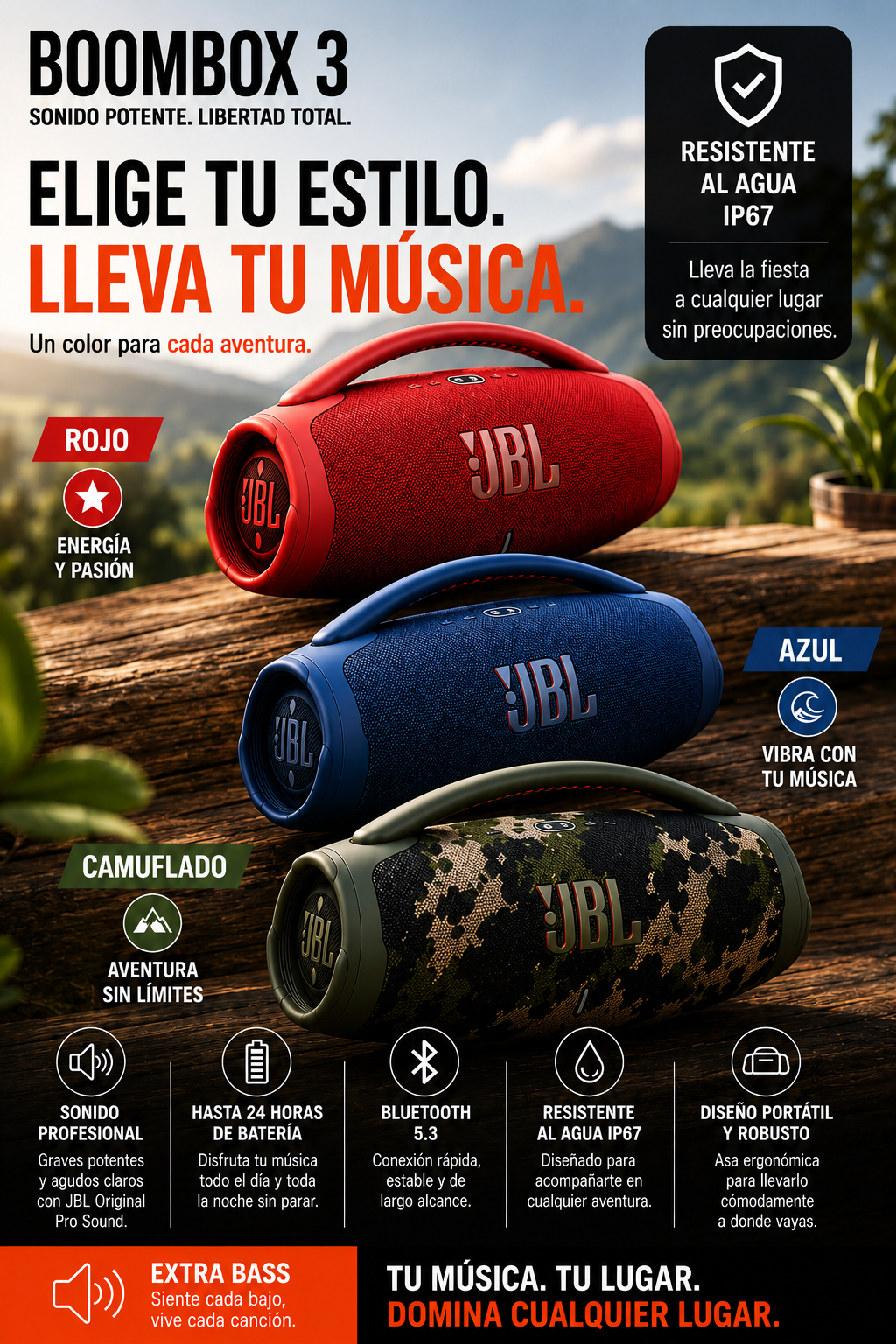 Parlante J B L Boombox 3