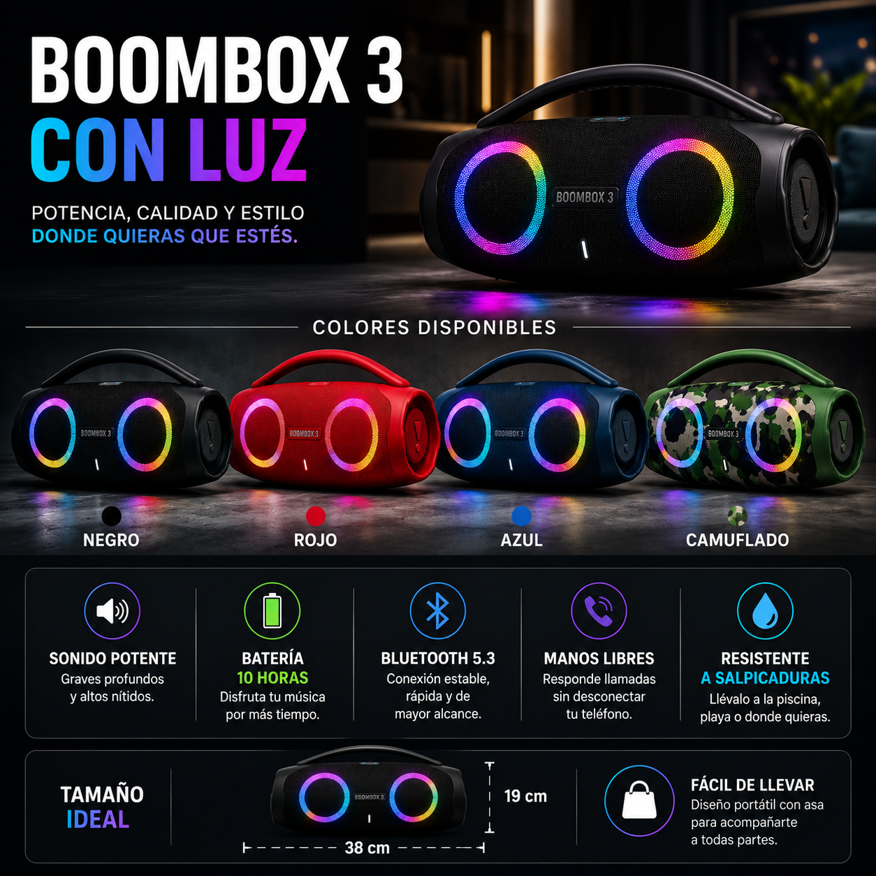 Parlante J B L Boombox 3