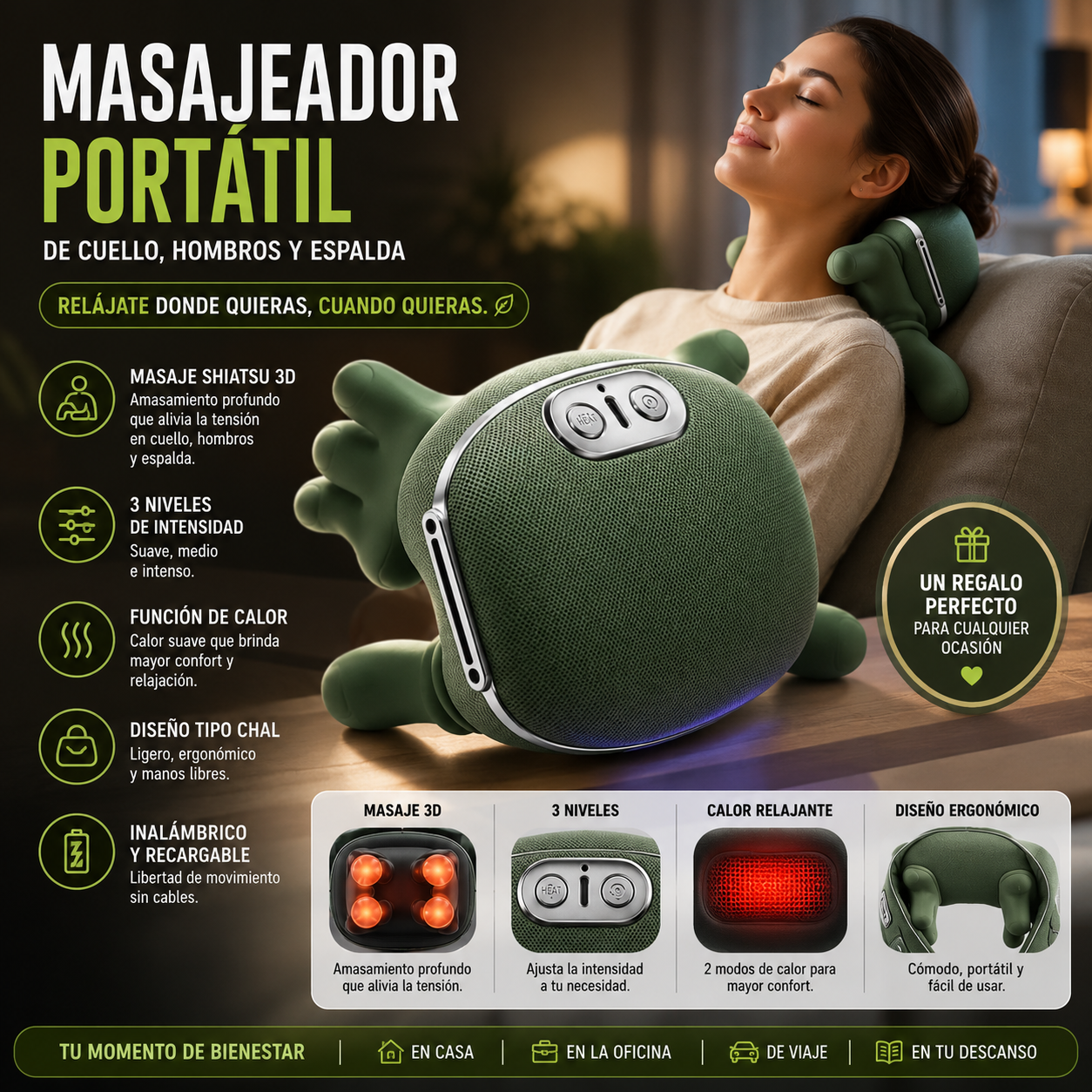 Masajeador de cuello y espalda PROFESIONAL