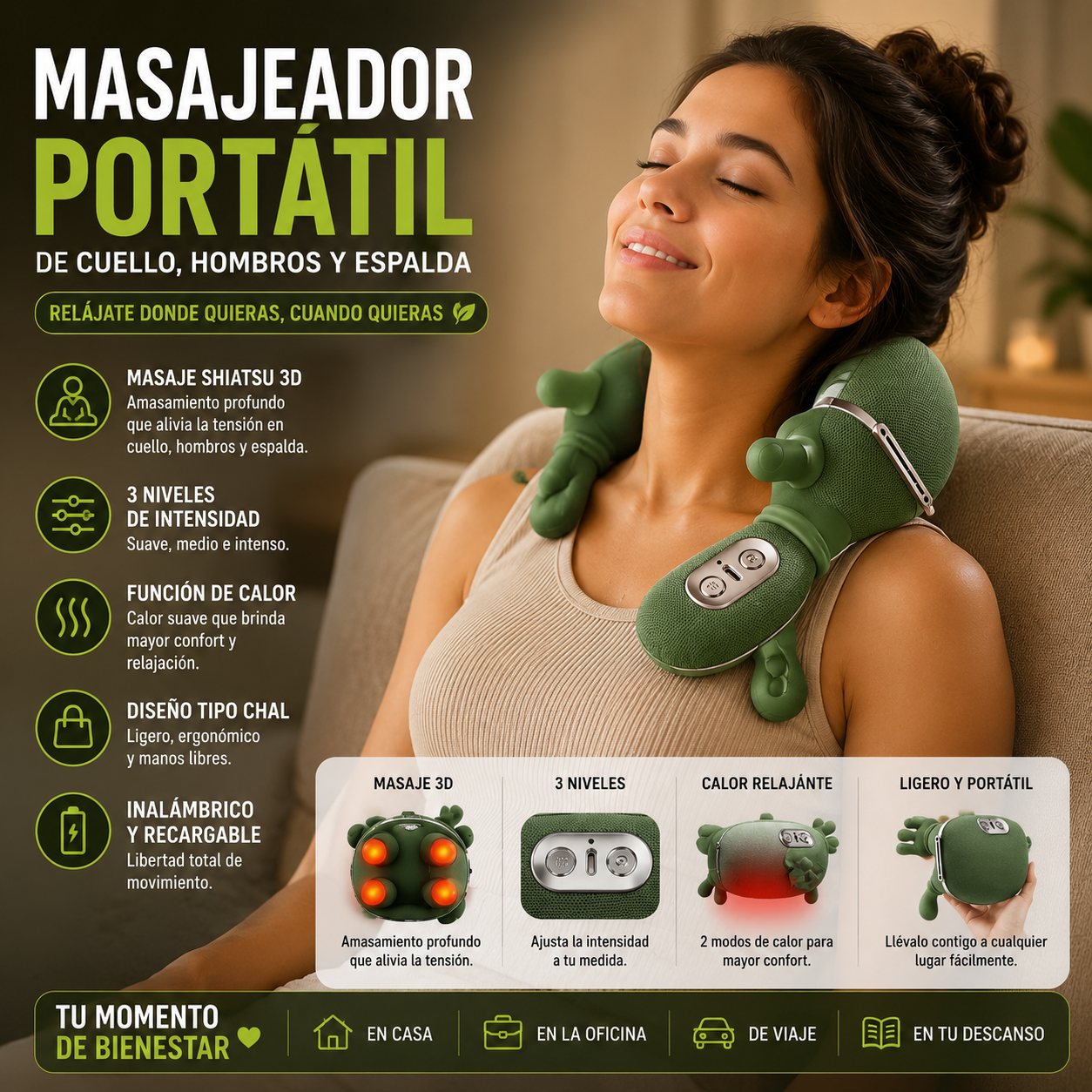 Masajeador de cuello y espalda PROFESIONAL