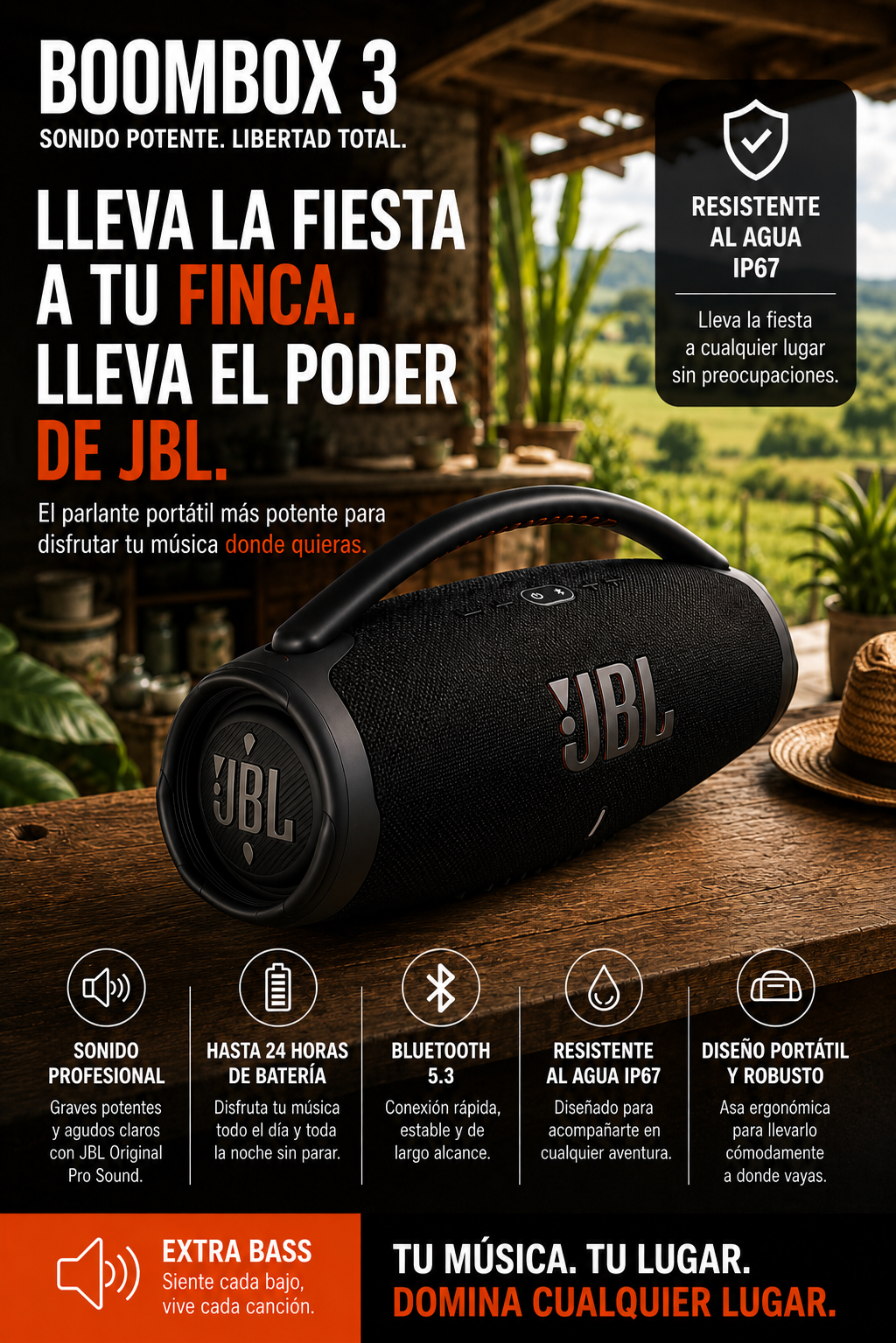 Parlante J B L Boombox 3