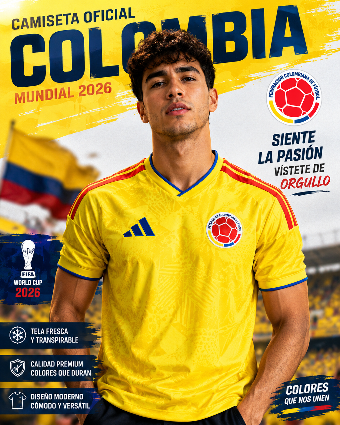 Camiseta Colombia Mundial 2026 PREMIUM
