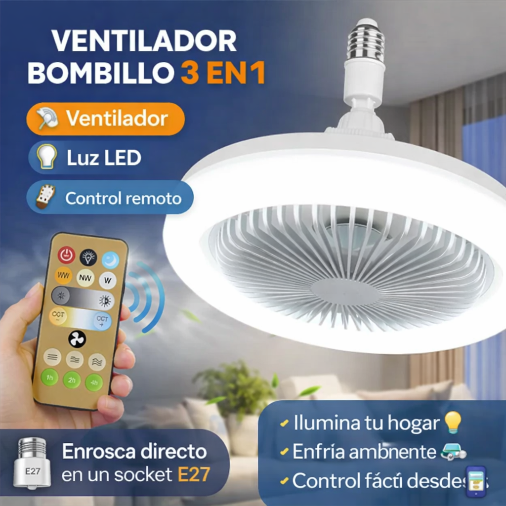 Ventilador Bombillo 3en1