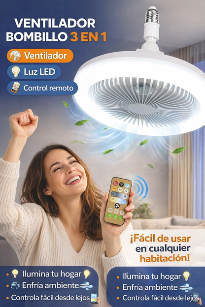 Ventilador Bombillo 3en1
