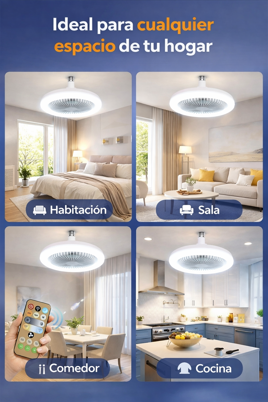 Ventilador Bombillo 3en1